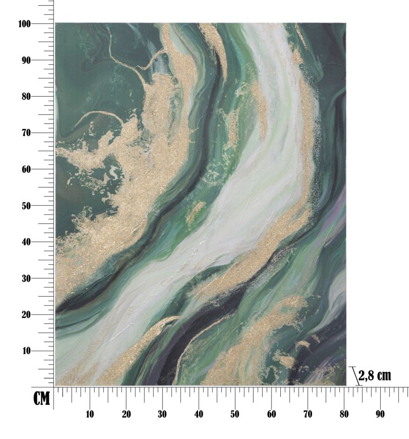 Dipinto su Tela Greenery 80x2,8x100 cm in Legno di Pino e Canvas Multicolor