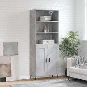 Credenza Grigio Cemento 69,5x34x180 cm in Legno Multistrato 3189977