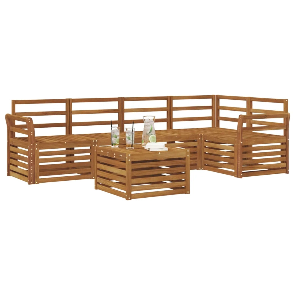 Set divani 6 pcs Naturale Legno di Acacia Massello 3374849