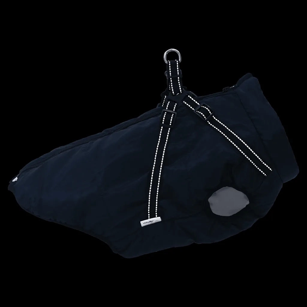 Cappotto Cani Imbracatura Impermeabile Riflettente Blu Navy L48 4019919