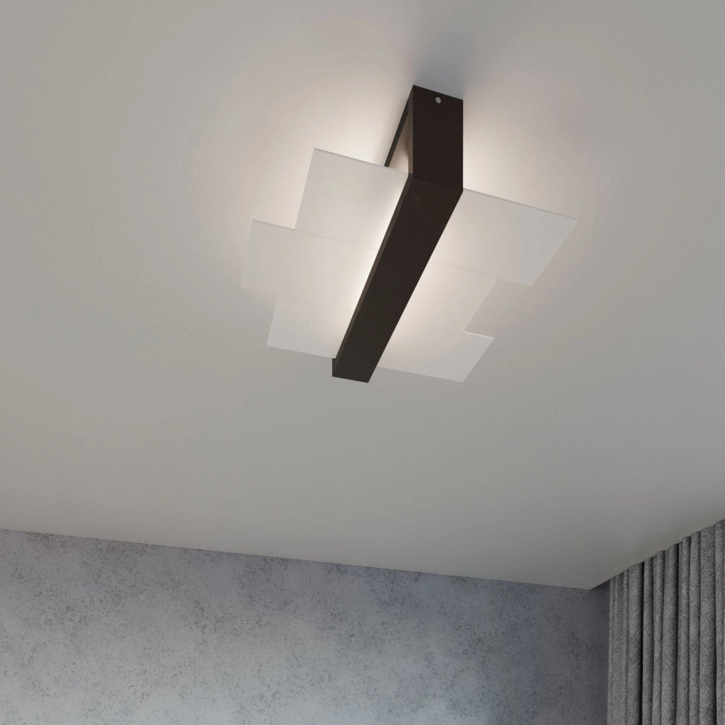 Applique REBIRD 1 legno wengé/vetro E27 IP20 Pure Lume