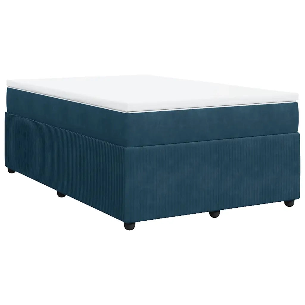 Giroletto a Molle con Materasso Blu Scuro 120x190 cm in Velluto 3285630