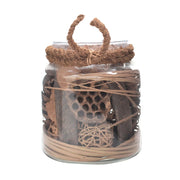 Vaso decorativo Flora in vetro con pot-pourri marrone