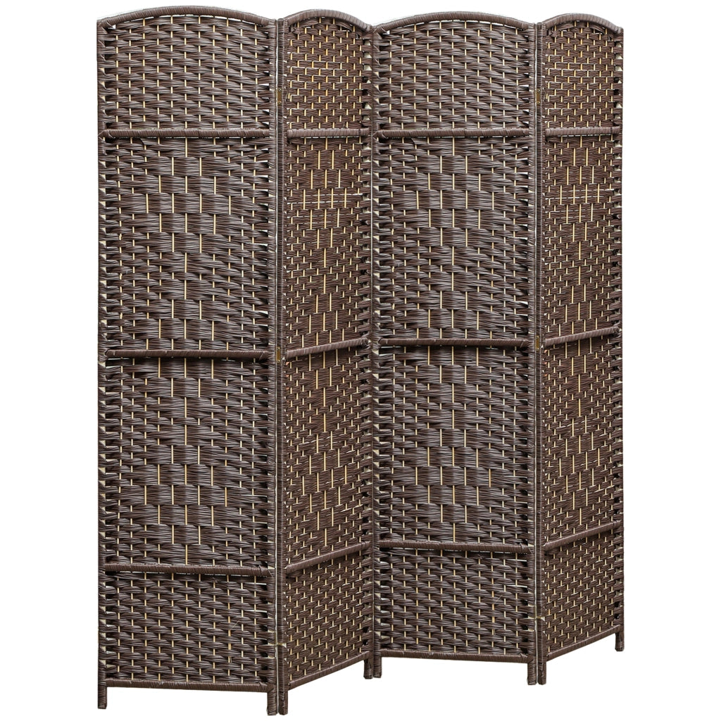 Paravento Divisorio 4 Pannelli Pieghevole ¨C Xylo ¨C Legno Marrone 180x180 cm