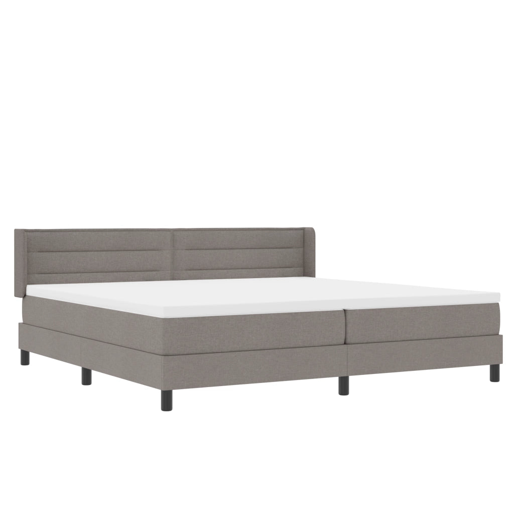 Letto a Molle  con Materasso Tortora 200x200 cm Tessuto