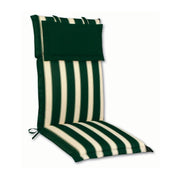 Cuscino da esterno per poltrona alta, 114x46 cm con volant - Cuscino Da Esterno Per Poltrona Alta, 114x46 Cm Con Volant Colore Righe&righe (righe Bianche/verdi)