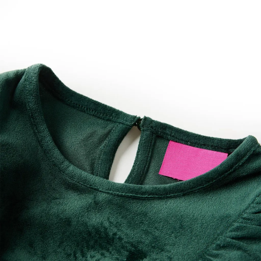 Camicetta da Bambina con Volant Verde Scuro 116cod mxl 117306