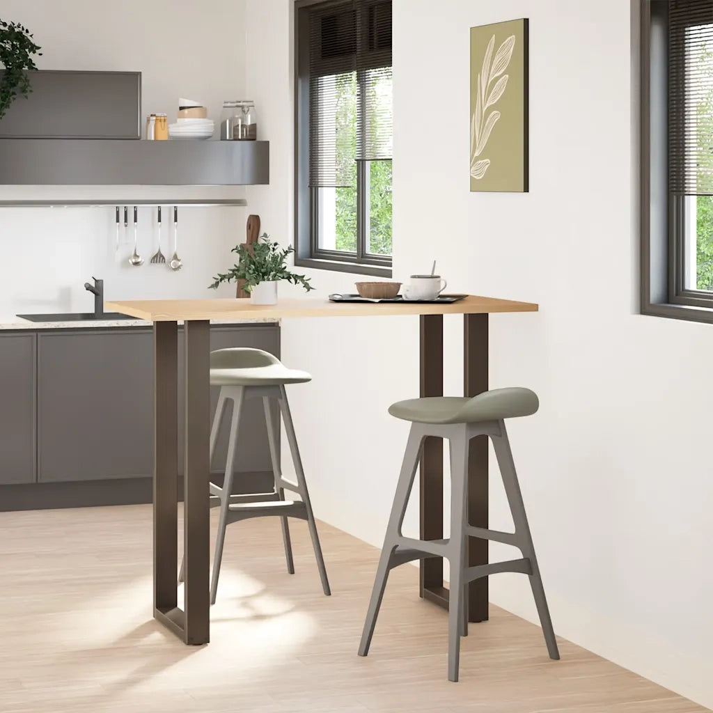Gambe per tavolo da bar a forma di U 2 pz in acciaio naturale 40x(110-111) cm 4013243