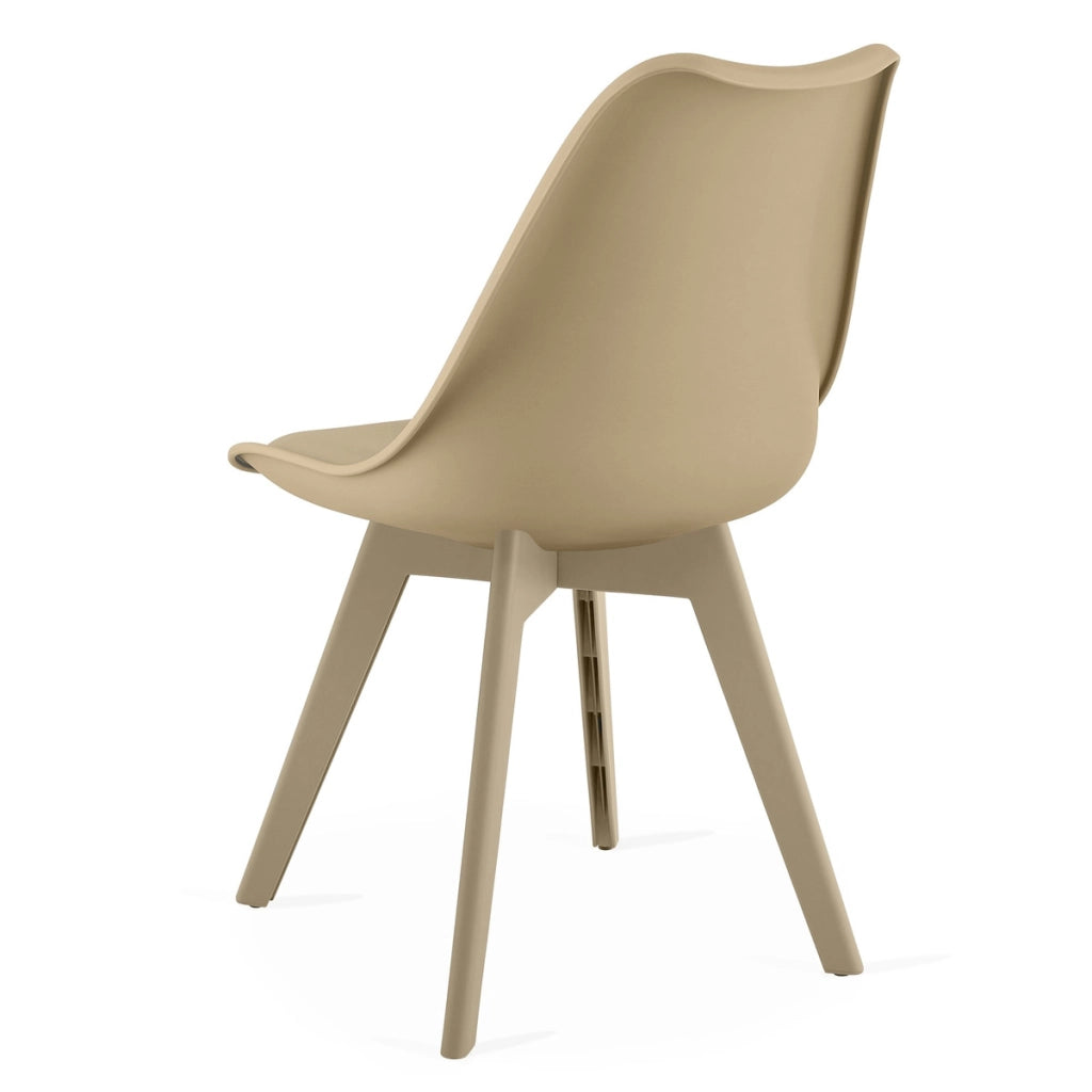 Set di 4 Sedie Mark in Polipropilene con Cuscino Beige