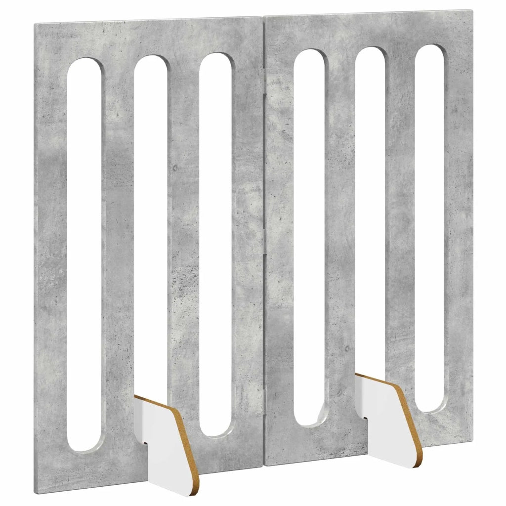 Recinto pieghevole per animali 2 pcs Grigio Cemento
