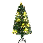 Albero di natale in fibra ottica da 120cm pre-illuminato con luci a stringa stella sulla cima, Albero natale artificiale