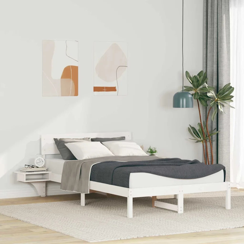 Struttura del letto Bianco 120 x 190 cm Pino massello