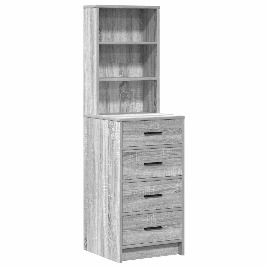 vidaXL Tavolo da Trucco con cassetto 3 pcs Grigio 40 x 41 x 135 cm