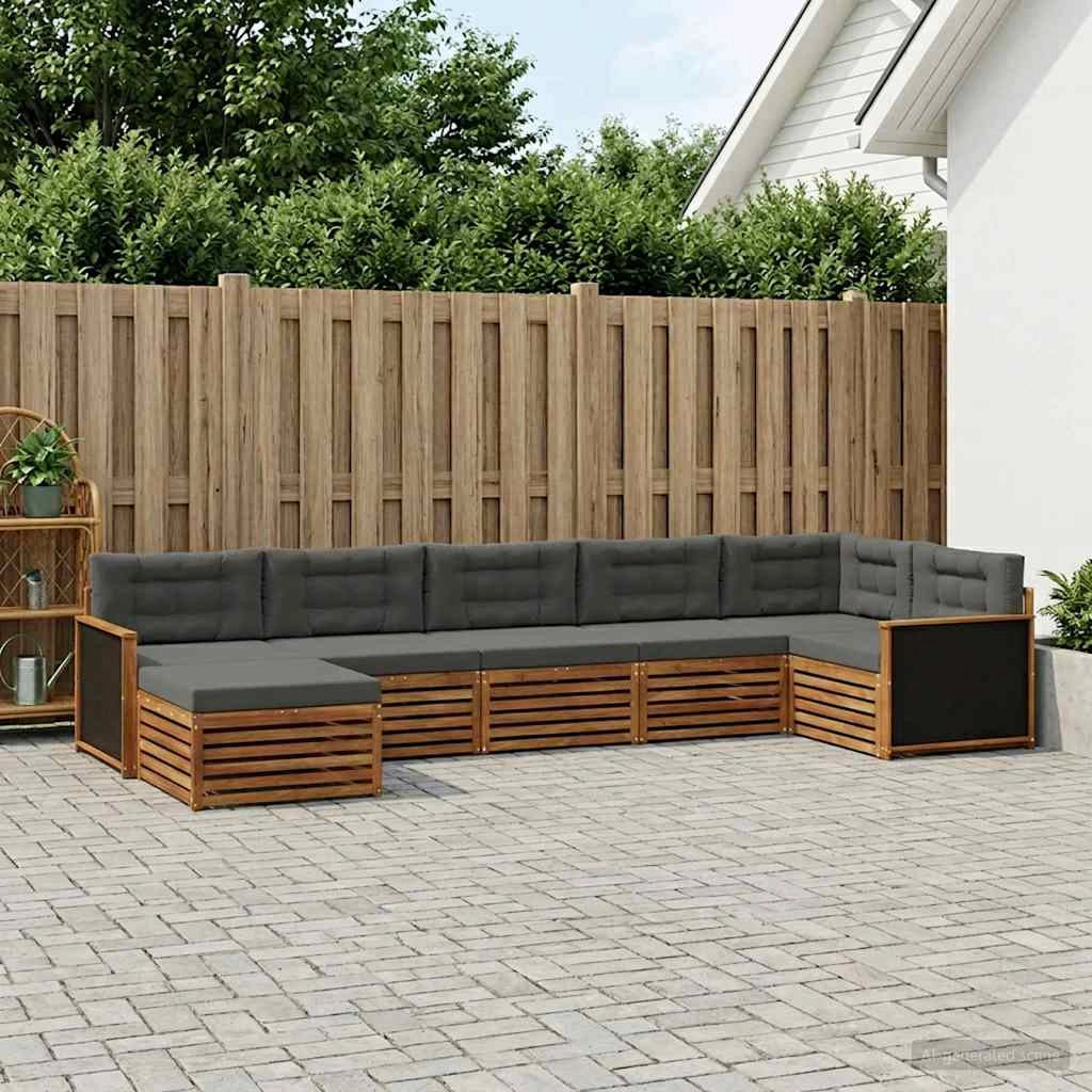 Set di divani da esterno 7 pz Naturale e Antracite 3383615