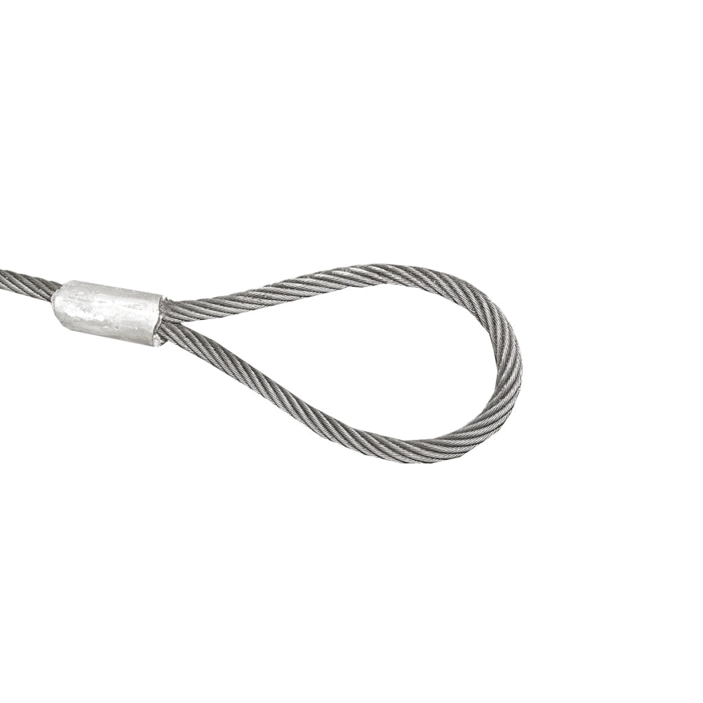 Cavo/fune in acciaio per verricello con spessore di 16 mm e lunghezza di 4 m con anelli per il traino o il sollevamento