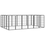 Recinto per cani 20 pannelli 50 x 100 cm acciaio verniciato a polvere nero 02_0043618