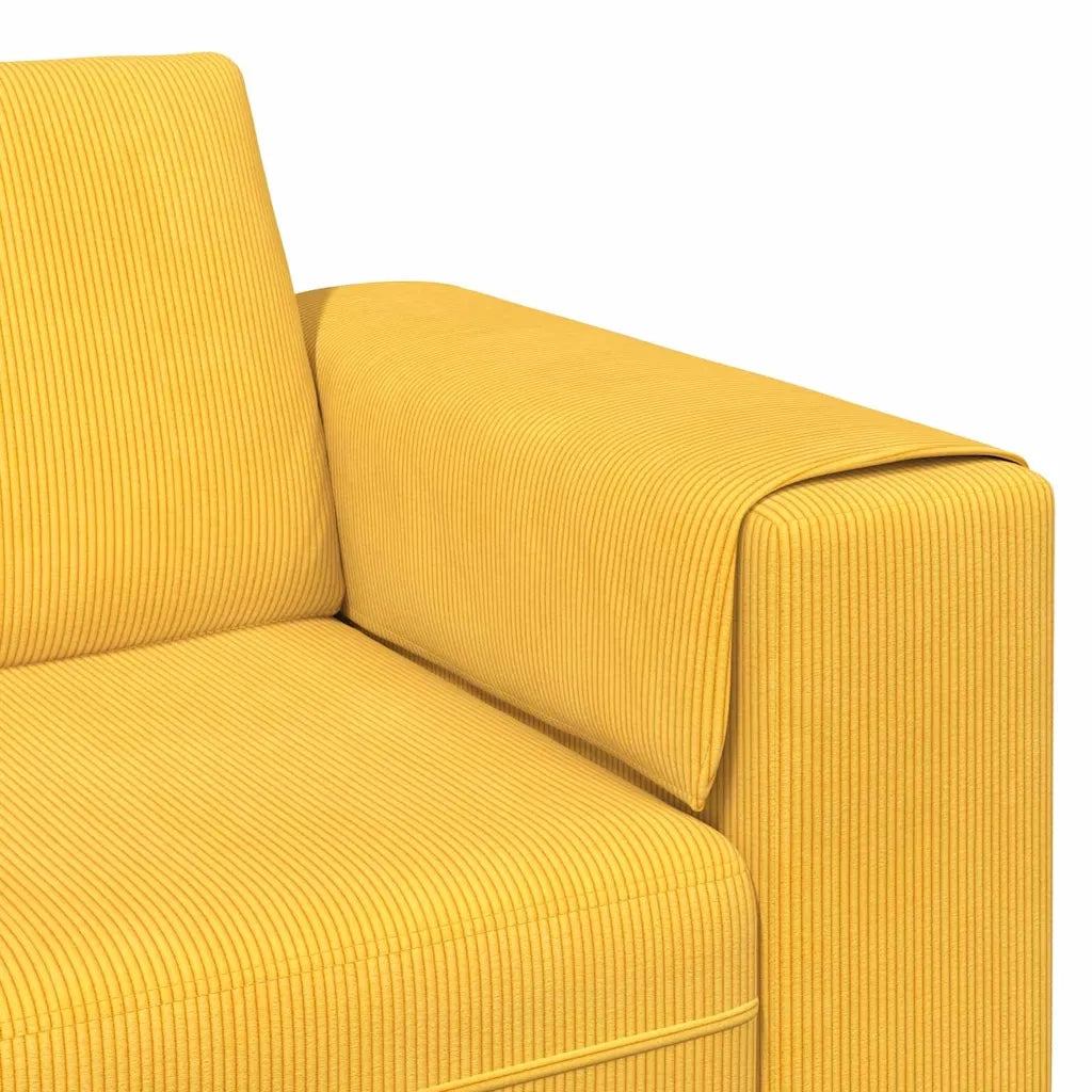 Divano in tessuto Giallo Chiaro Tessuto in velluto a coste