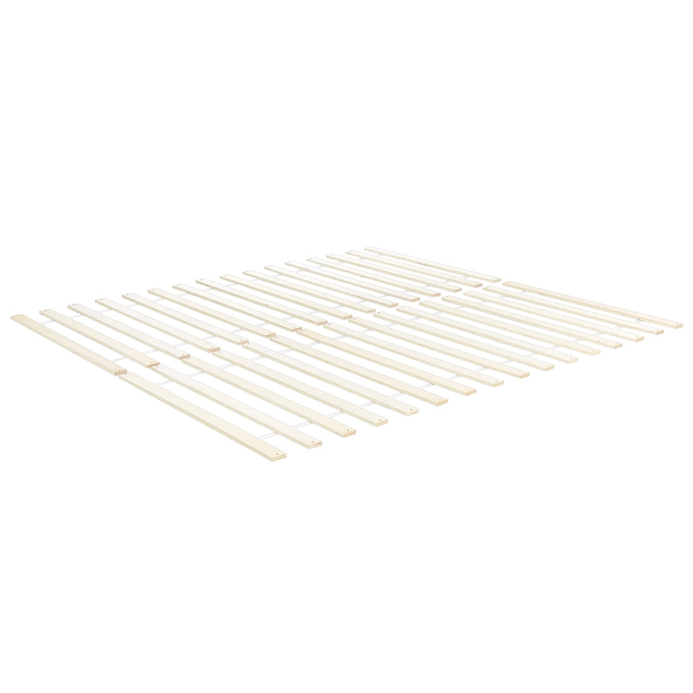 Letto matrimoniale in legno naturale marrone chiaro 160 x 200 cm con testiera in stile scandinavo
