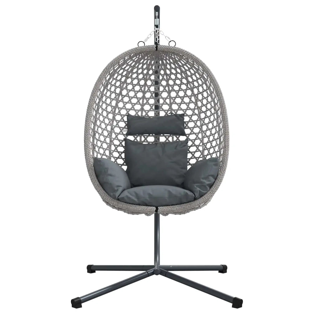 Sedia uovo sospesa antracite e grigio 104 x 100 x 191 cm 42003850