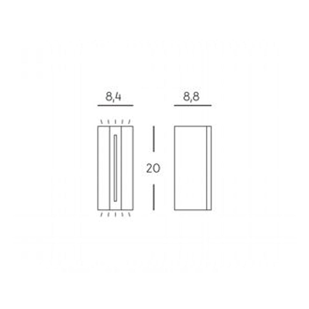 Applique Esterno Moderna Vision Alluminio E Termoplastica Grigio Led 8+4W 4000K