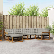 Set di divani da esterno 6 pcs Grigio Naturale e Chiaro
