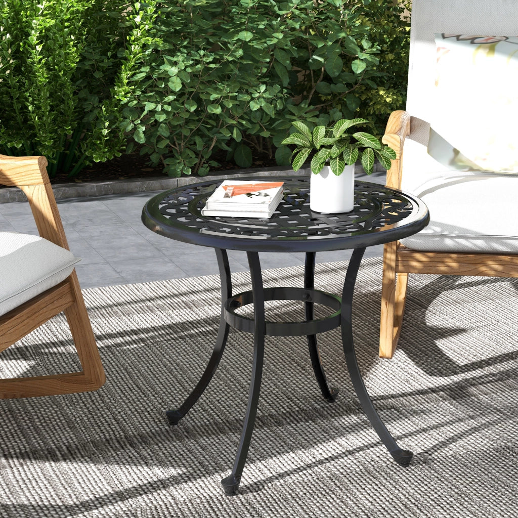Tavolo da giardino ¨C zephmum ¨C Vintage, 60x60x53 cm, Nero