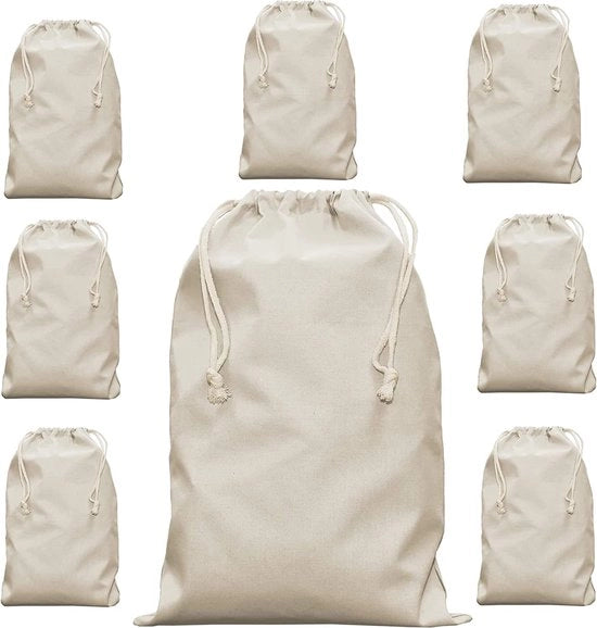 Set di borse in tessuto diverse misure per personalizzazione ZZB in tessuto naturale, naturale, 40 x 50 cm | 10 pezzi, Moderno
