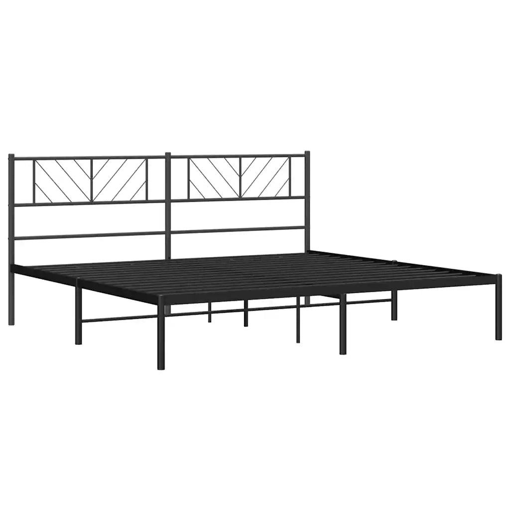 Giroletto con Testiera in Metallo Nero 193x203 cm 372185