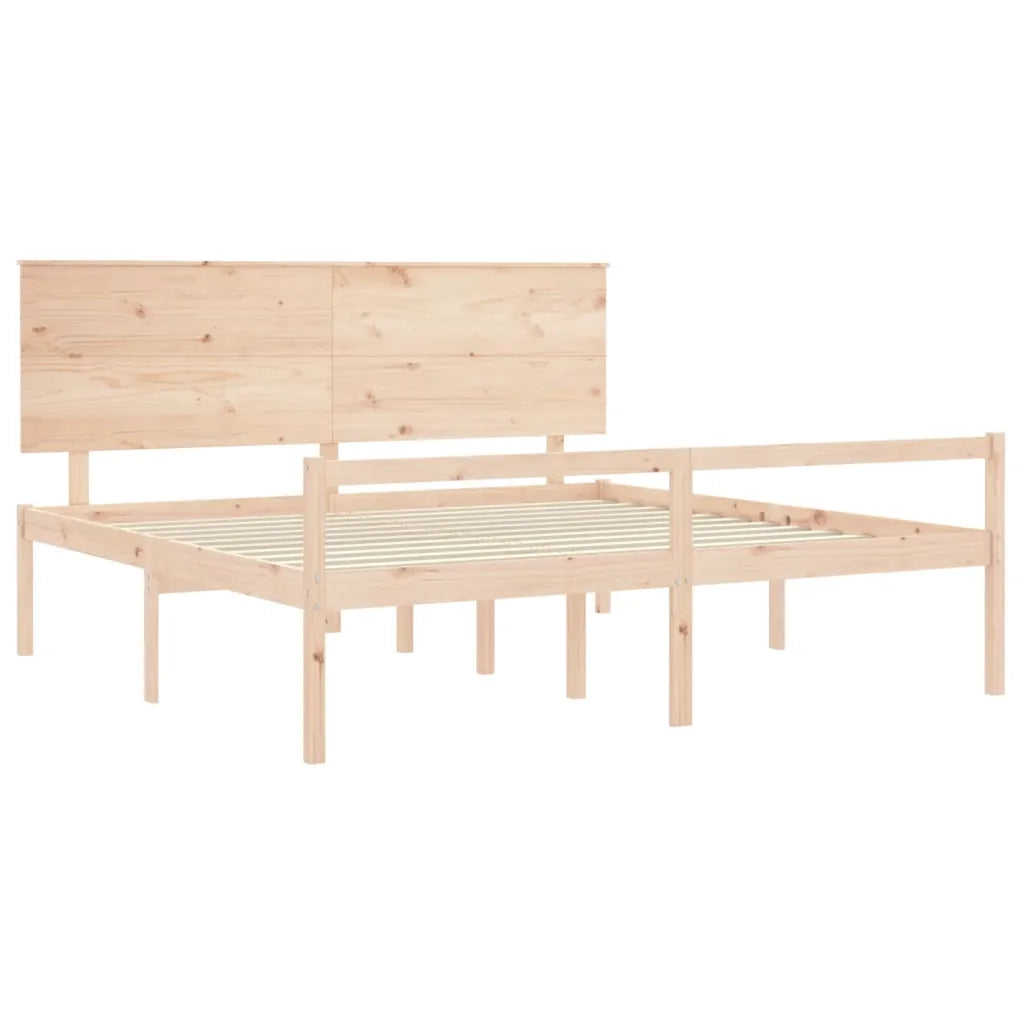 vidaXL Letto per Anziani con Testiera 200x200 cm in Legno Massello