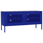 Mobile TV multimediale scaffale TV mobile TV sala da pranzo soggiorno camera da letto blu navy 105 x 35 x 50 cm acciaio blu 02_0027687