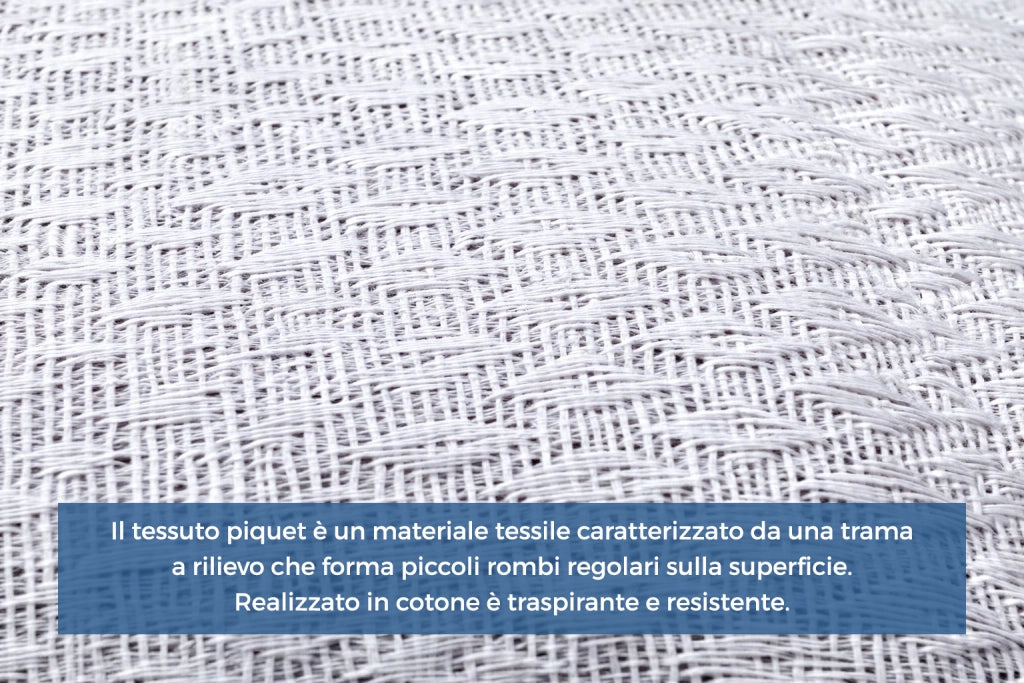 Copriletto Piquet Primavera Estate 100% Cotone Disegno Scia - Singolo - Grigio
