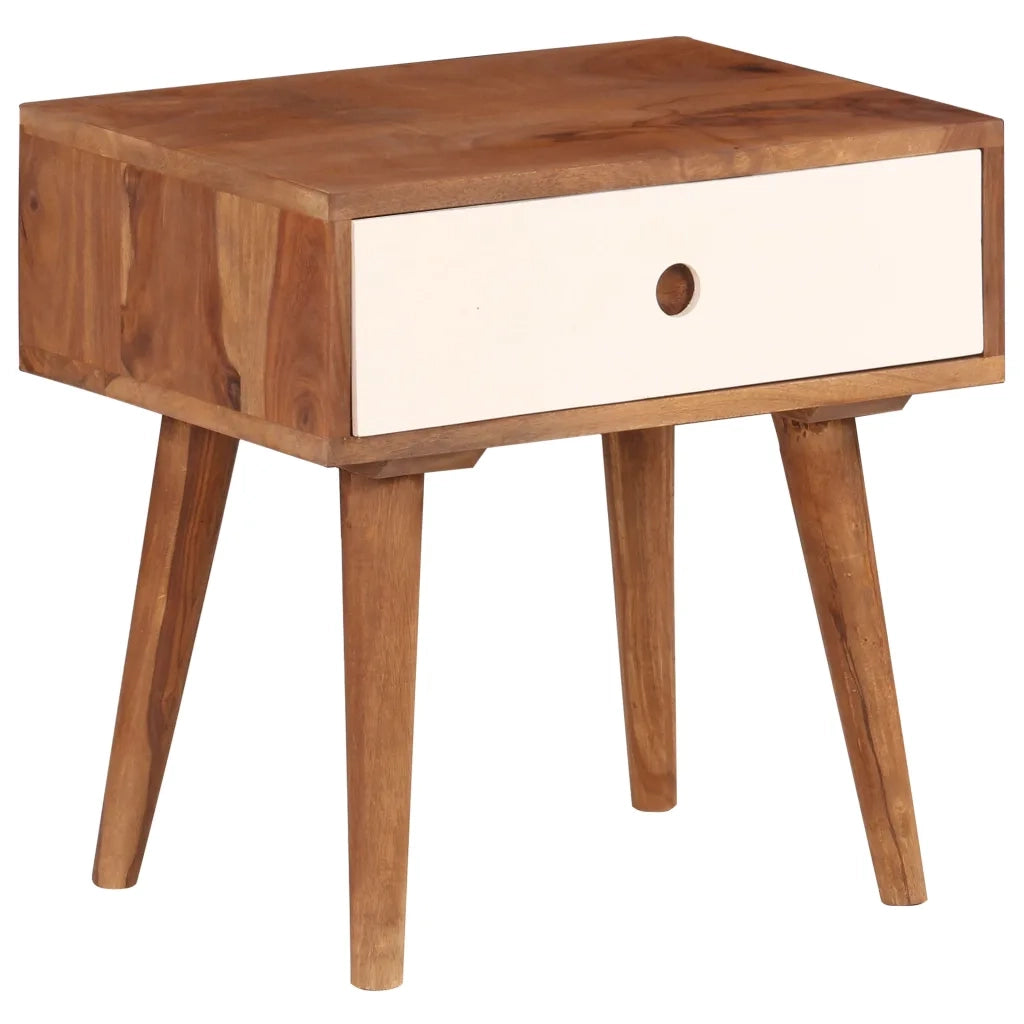 Comodino | Armadio da Notte | Mobiletto da notte in Legno Massello di Acacia 45x30x45 cm