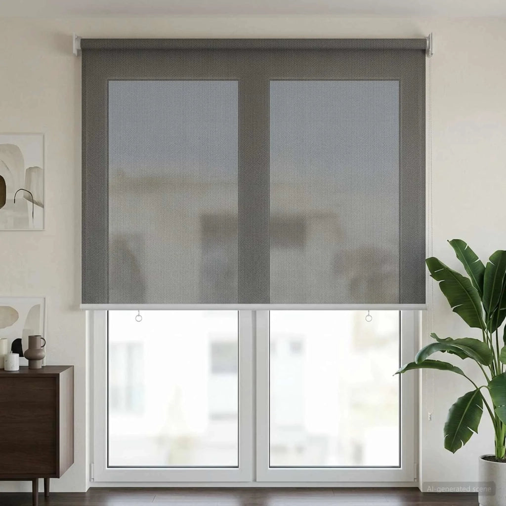 Tenda a Rullo Esterno Blocco UV 90% Grigio Chiaro 100 x 230 cm 42036131