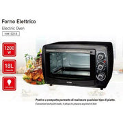 Trade Shop - Forno Fornetto Elettrico 1200 Watt 18 Litri Luce Interna Timer E Termostato -