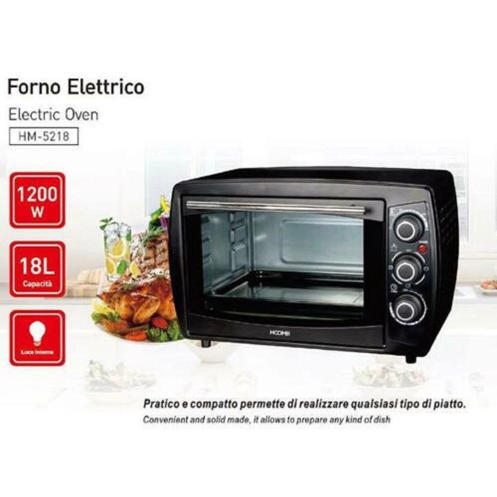 Trade Shop - Forno Fornetto Elettrico 1200 Watt 18 Litri Luce Interna Timer E Termostato -