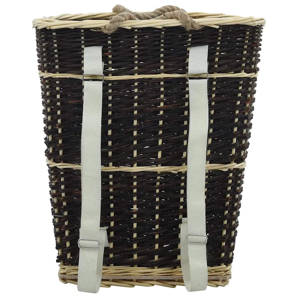Cesta per Legna con Spallacci 50x44x58cm Salice Naturale 286974
