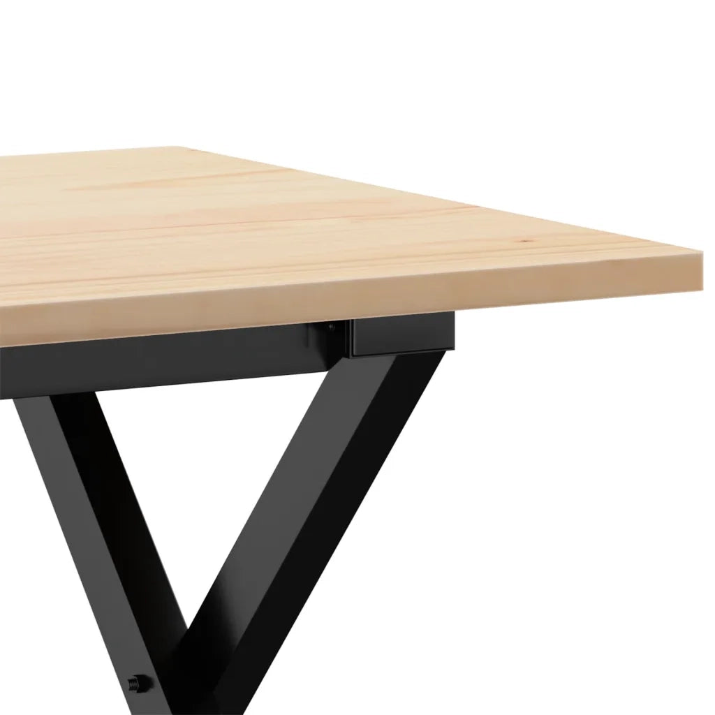 Tavolino da Salotto Telaio a X 80x50x40 cm Legno Pino e Acciaio