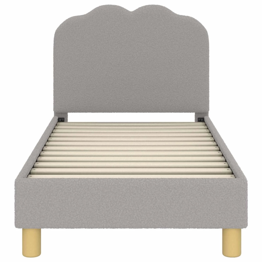 Struttura letto per bambini con testata-Giroletto per bambini Grigio Chiaro Boucl¨¦