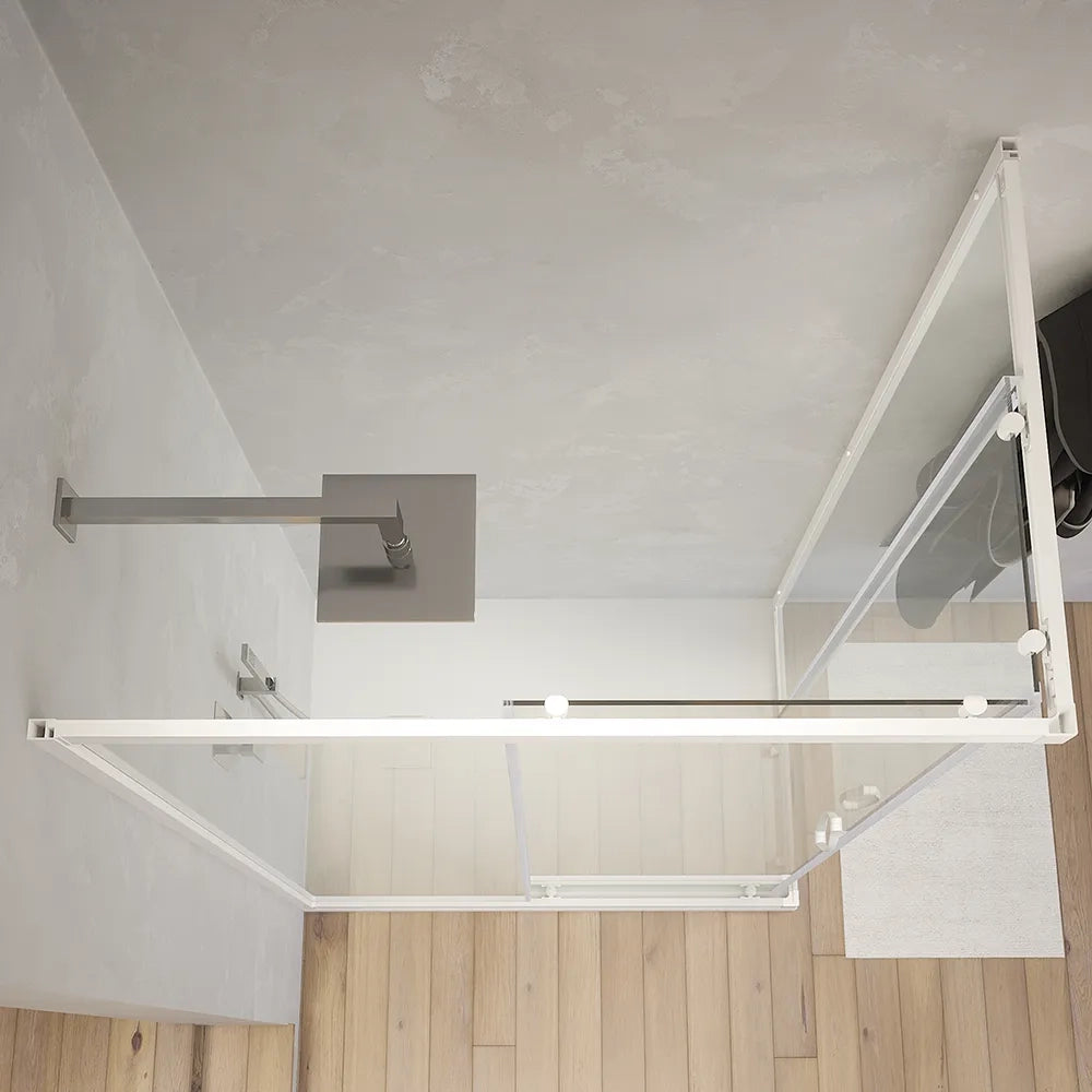 Box doccia angolare 70x120 cm trasparente 4 mm profili bianchi | Grenada