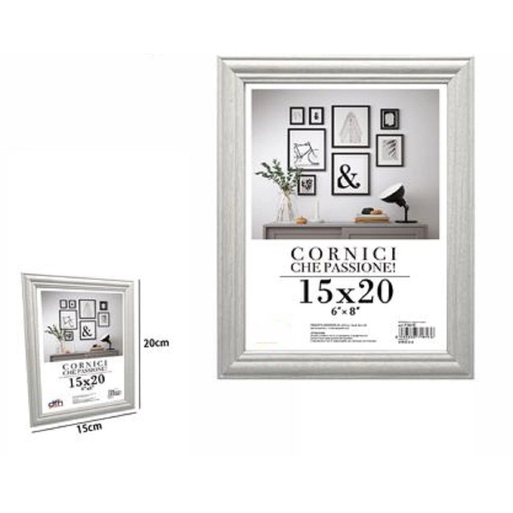 Trade Shop - Cornice Per Fotografie Quadri Tele Poster Portafoto 15x20cm Modello Silver 71615 -