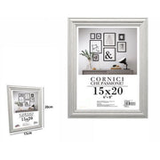 Trade Shop - Cornice Per Fotografie Quadri Tele Poster Portafoto 15x20cm Modello Silver 71615 -