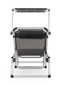 Set 4 Lettini Prendisole da Giardino con Tettuccio 58x193x76 cm in Alluminio Cayo Antracite