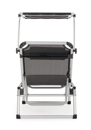 Set 4 Lettini Prendisole da Giardino con Tettuccio 58x193x76 cm in Alluminio Cayo Antracite