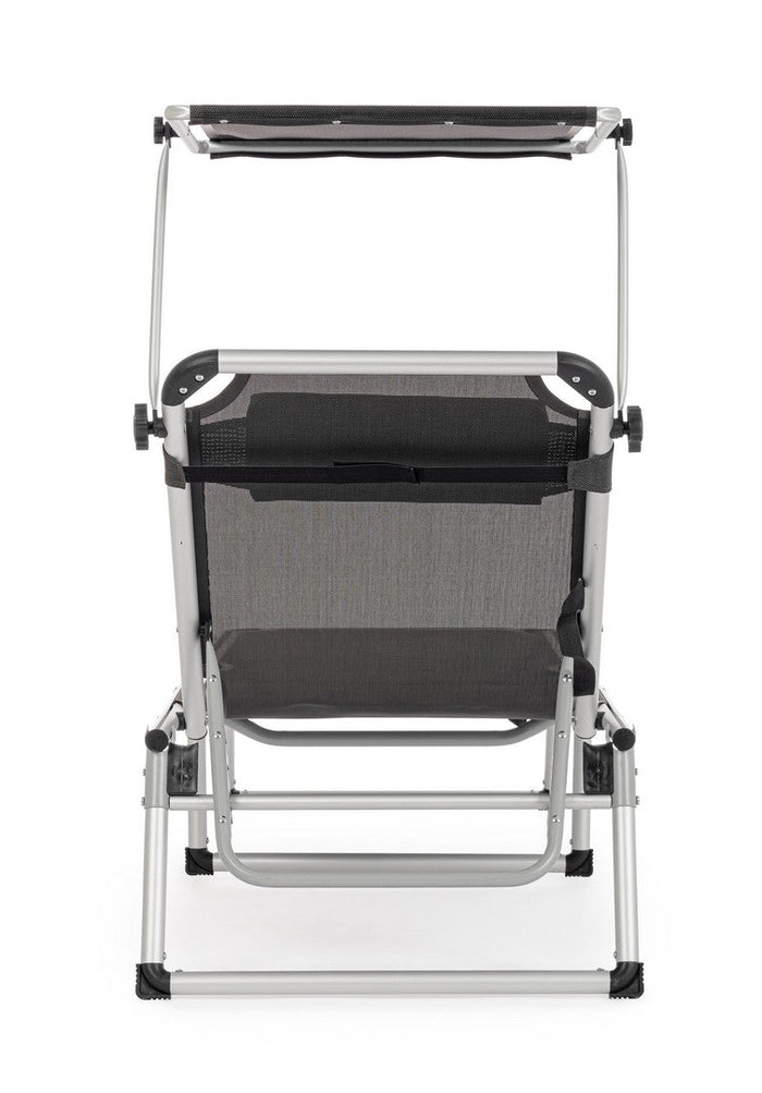 Set 4 Lettini Prendisole da Giardino con Tettuccio 58x193x76 cm in Alluminio Cayo Antracite