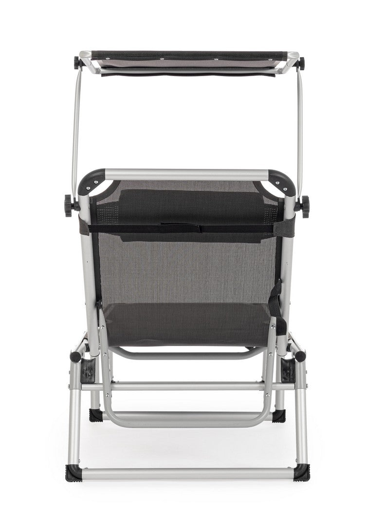 Set 4 Lettini Prendisole da Giardino con Tettuccio 58x193x76 cm in Alluminio Cayo Antracite