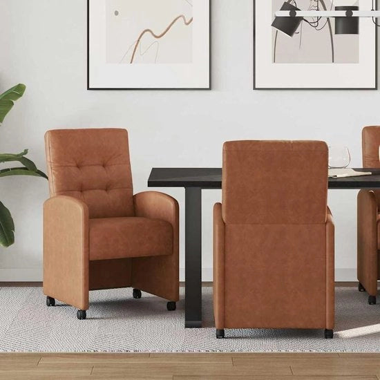 Set di poltrone per soggiorno - Poltrone con ruote - Tavolate comode - Stile moderno - 57 x 67 x 98 cm - Marrone
