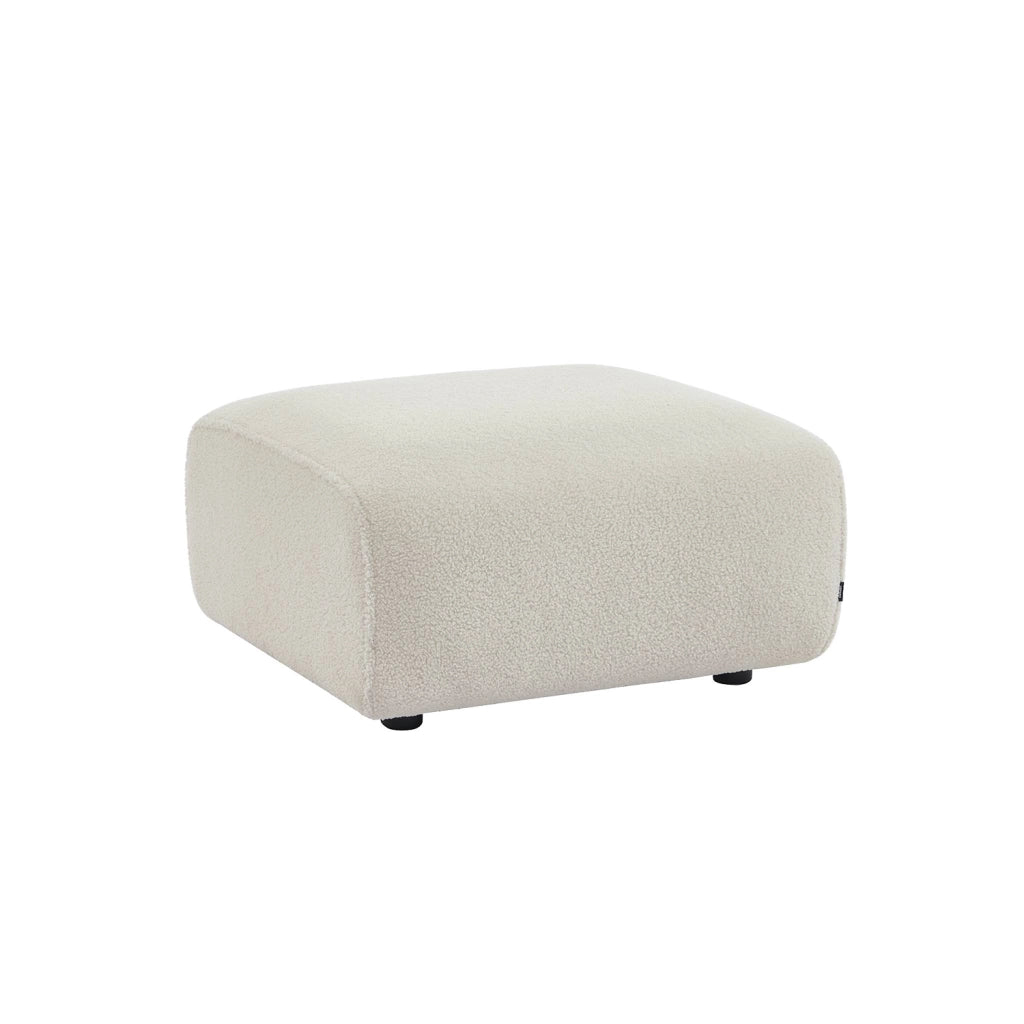 Poggiapiedi per divano wallas bouclé, crema