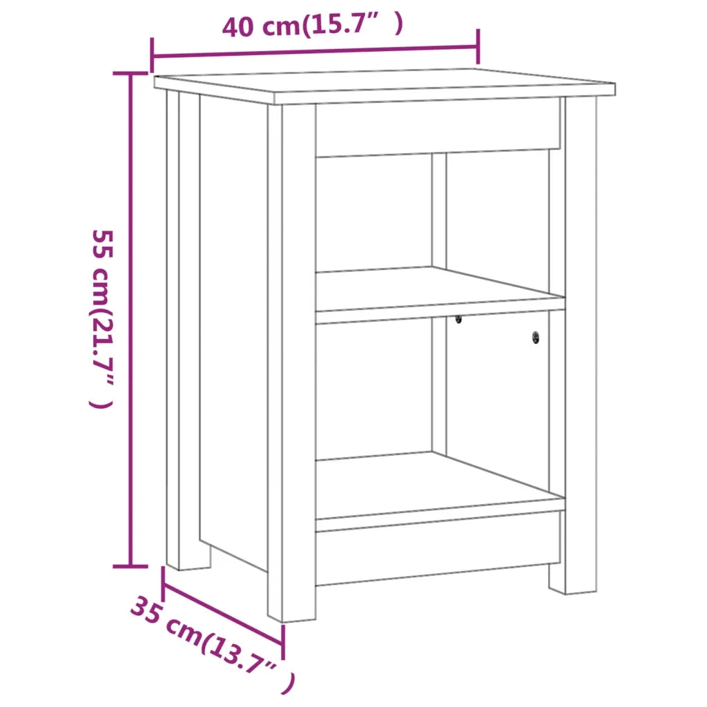 Comodini 2 pz ambra 40x35x55 cm in Legno Massello di Pino 820963