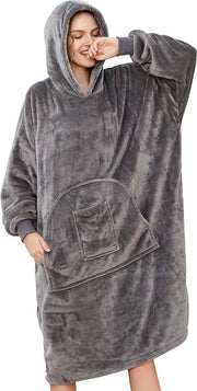Piuma Sherpa Grande Fleecehoodie, deken per la mattina, comodo pigiama per uomo e donna, soffice, coperta invernale - copertina in fleece - degenza hooded