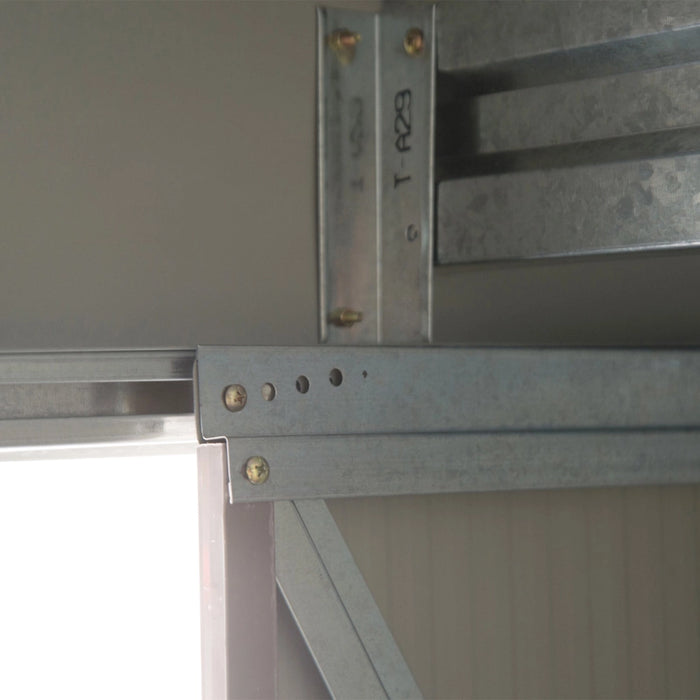 Casetta Box da Giardino in Lamiera Grigio 213x127x185 cm